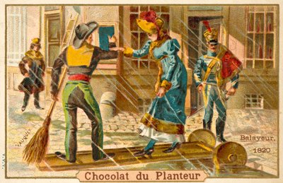 Donna che usa una passerella, 1820 da French School